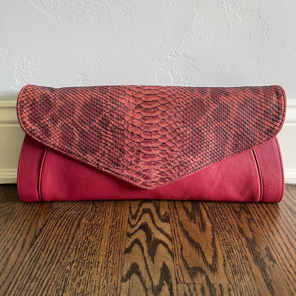See By Chloe- Brand New Red Snakeskin Clutch